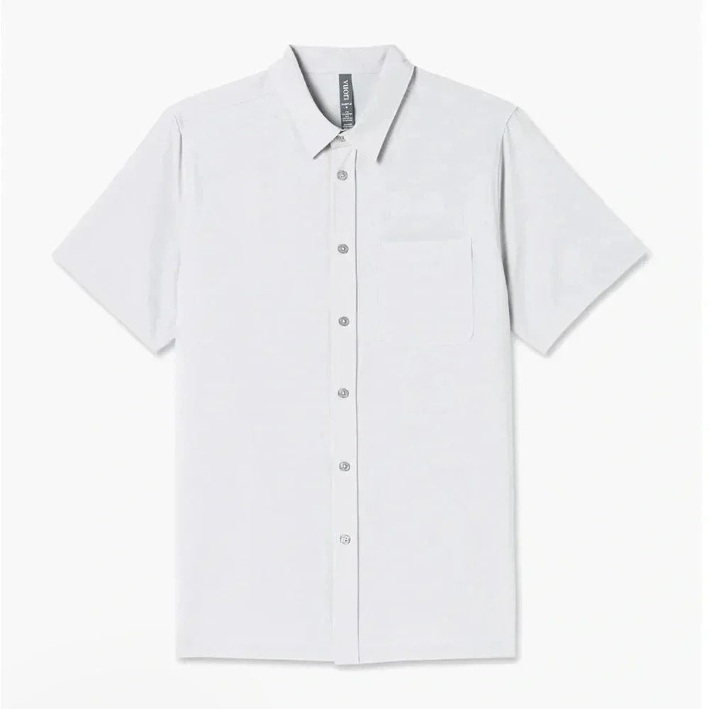 Vuori Men's Casual Button Down Shirt - Light Gray